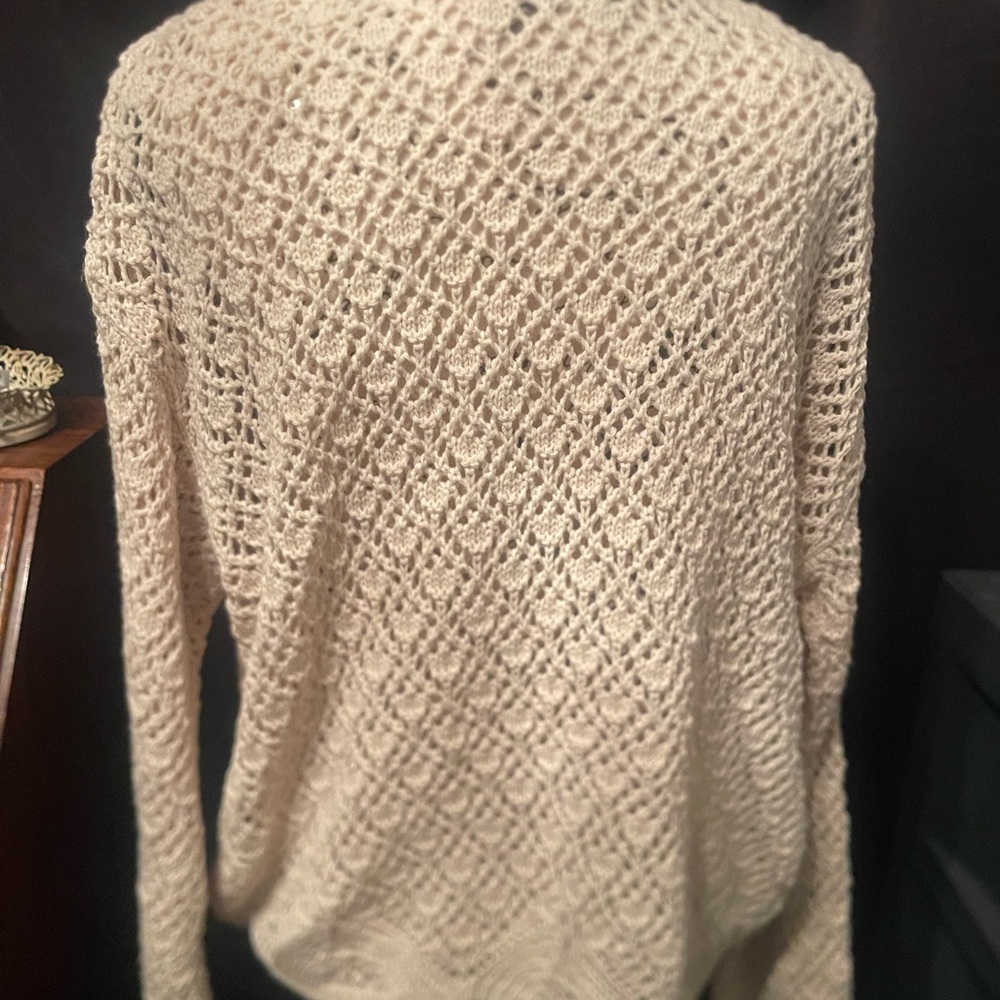 Jessica Simpson crochet  Cream Knit Sweater and tank - Picture 3 of 6
